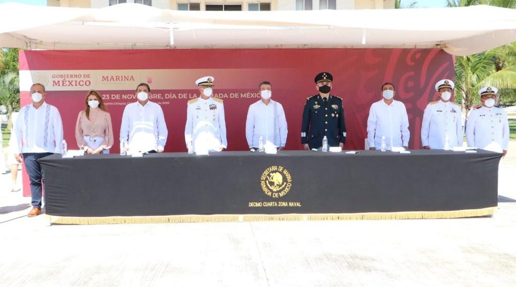 Desde Puerto Chiapas, conmemora Rutilio Escandón el Día de la Armada de México