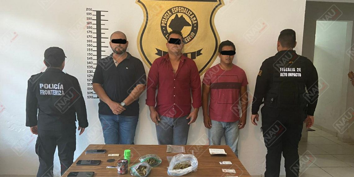 Detienen a tres personas con marihuana en el Libramiento Sur Oriente