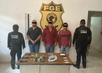 Detienen a tres personas con marihuana en el Libramiento Sur Oriente