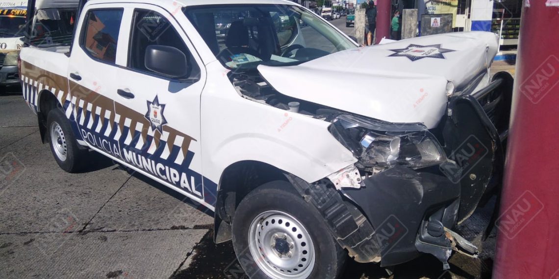 Patrulla de SPM de Tuxtla Chico provoca accidente