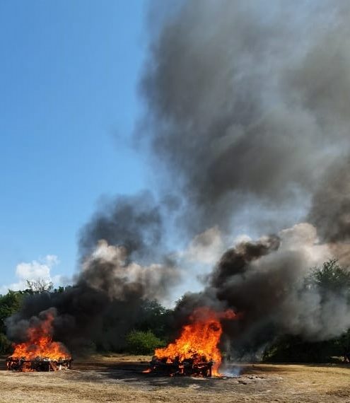 INCINERA FGR MÁS DE UNA TONELADA DE NARCÓTICOS EN CHIAPAS  