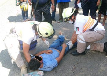 Menor lesionado al derrapar en su motocicleta