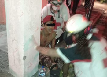 Ciclista lesionado fue atendido por paramédicos de la Cruz Roja