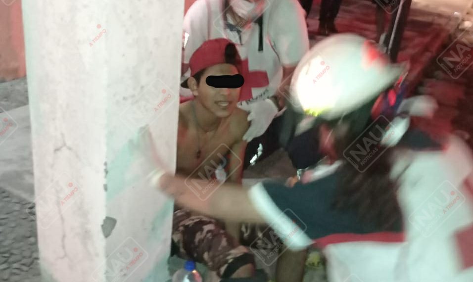 Ciclista lesionado fue atendido por paramédicos de la Cruz Roja