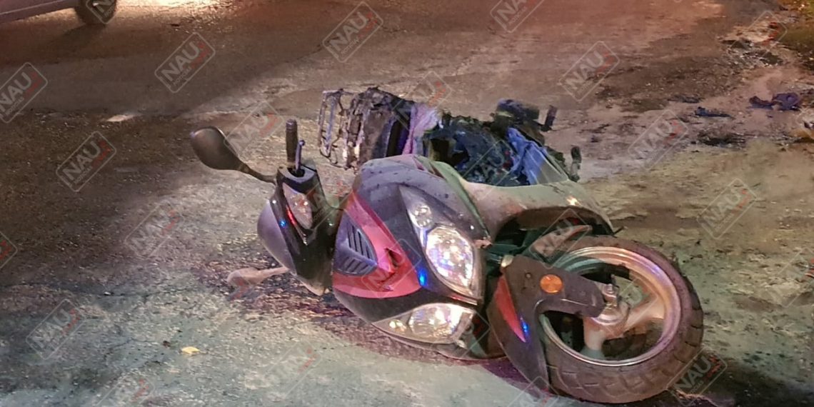 Se incendia motocicleta