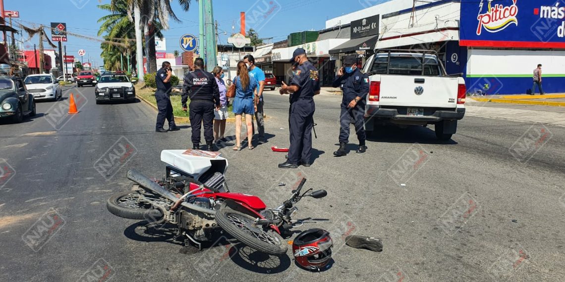 Motociclista lesionado en choque