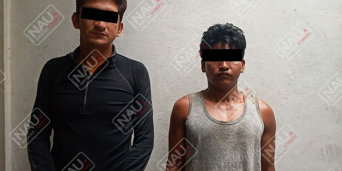 Presuntos distribuidores de marihuana detenidos en Suchiate.