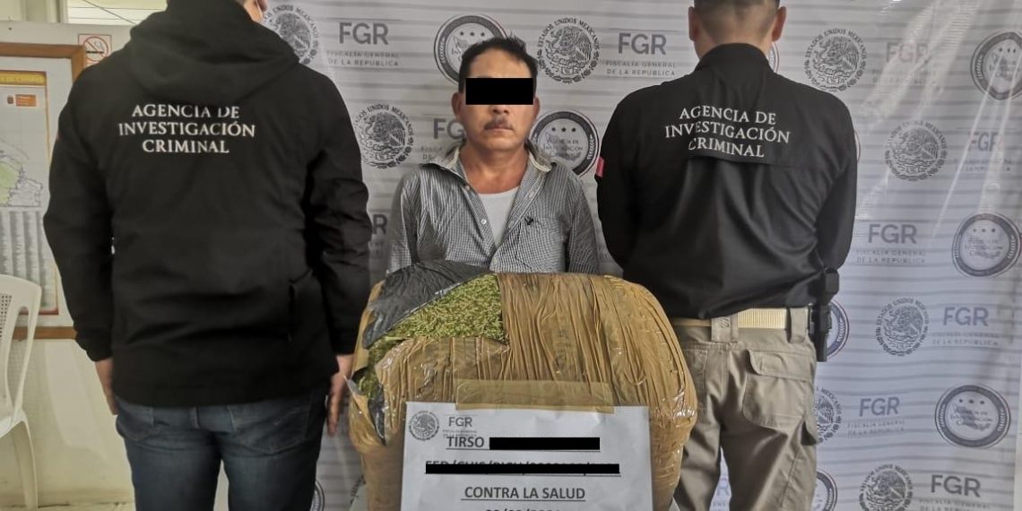 INICIA FGR INVESTIGACIÓN POR EL ASEGURAMIENTO DE UNA PERSONA Y 20 KILOS DE MARIHUANA EN CHIAPAS