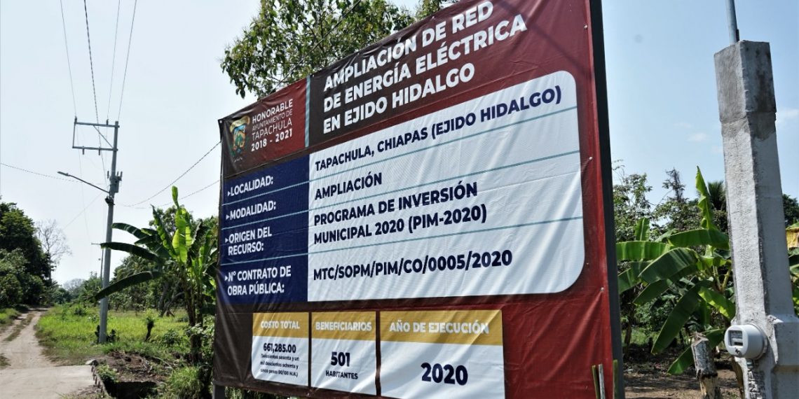 EN EJIDO HIDALGO, AYUNTAMIENTO ENTREGA OBRA DE AMPLIACIÓN DE ENERGÍA ELÉCTRICA