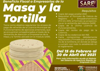 INVITA AYUNTAMIENTO A EMPRESARIOS TORTILLEROS A QUE APROVECHEN PROGRAMA DE APOYO DE BENEFICIO FISCAL