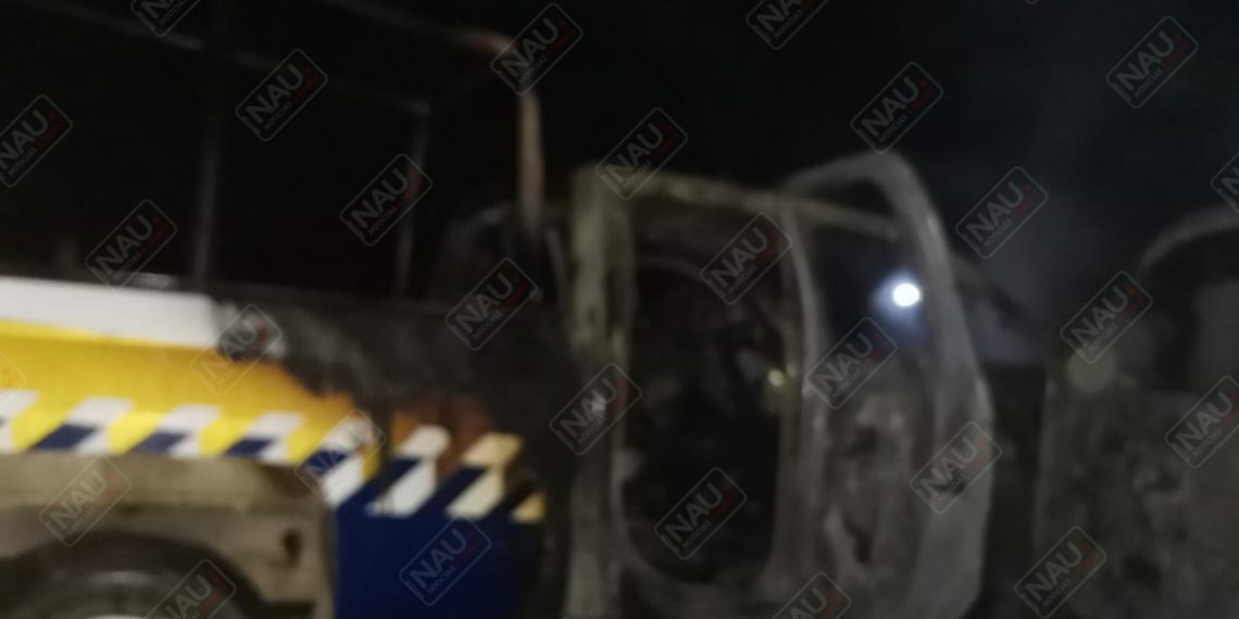 Incendian patrulla en Suchiate