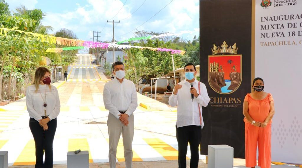 En Tapachula, inauguran calles en las colonias Nueva 18 de Octubre y La Cima