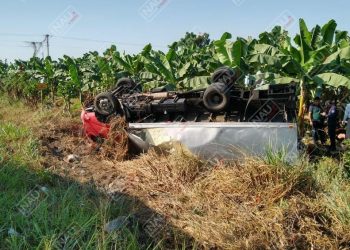 Vuelca camión cargado de carne