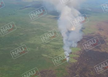 Realiza la armada de México monitoreo por incendio en la Reserva la Encrucijada.