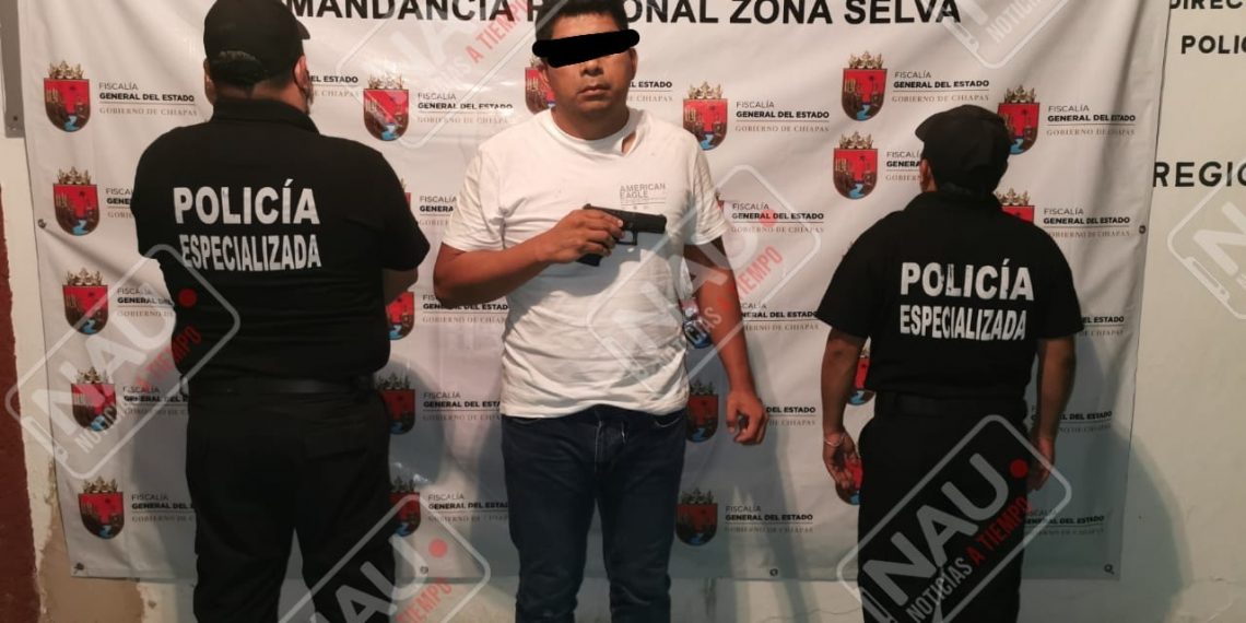 Detienen a sujeto armado con pistola mata Policías