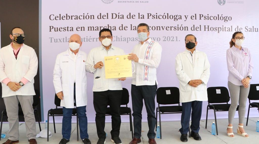 Entregan reconocimientos a psicólogas y psicólogos de Chiapas por su labor ante la pandemia