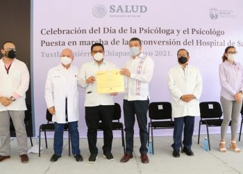 Entregan reconocimientos a psicólogas y psicólogos de Chiapas por su labor ante la pandemia
