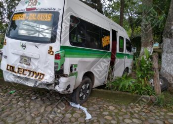 Dos lesionados deja accidente en Tuxtla Chico