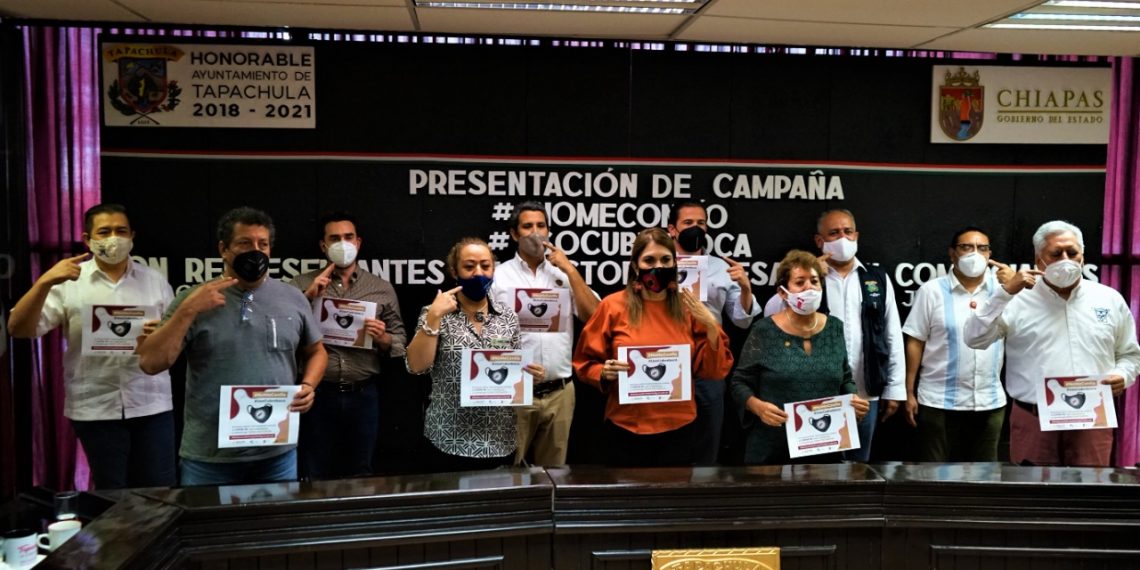 AYUNTAMIENTO DE TAPACHULA Y SALUD ESTATAL PRESENTAN LA CAMPAÑA “NO ME CONFÍO, USO CUBREBOCA”