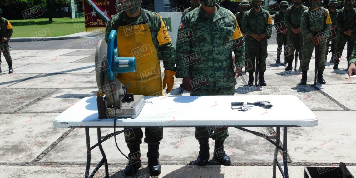 SEDENA destruye armas decomisadas y en canje de armas 2020