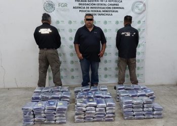 ASEGURA FGR 178 PAQUETES DE COCAÍNA OCULTOS EN CAJAS CON PLÁTANO EN CHIAPAS