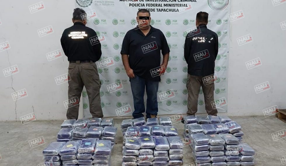 Pierde el narco más de 78 millones de pesos al decomisar 178 paquetes de cocaína en Huixtla.