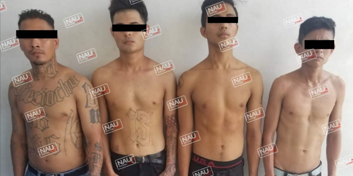 Cuatro presuntos integrantes de la banda barrio 18 y presuntos distribuidores de droga fueron detenidos.