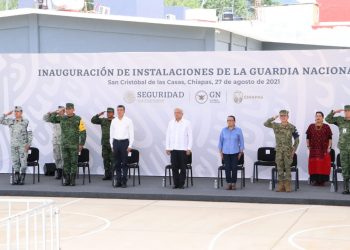 Acompaña Rutilio Escandón a AMLO en inauguración del cuartel de la Guardia Nacional en SCLC
