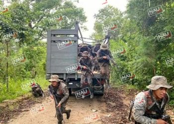 Enfrentamiento del ejército de Guatemala y delincuentes.