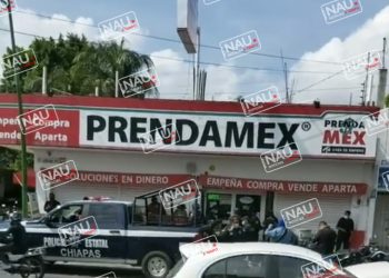 Robo en tienda PRENDAMEX en Tuxtla Gutiérrez.
