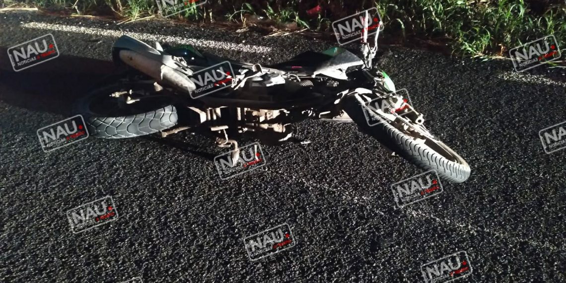 Motociclista ebrio derrapa en la carretera Puerto Madero – Tapachula.