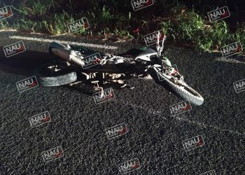 Motociclista ebrio derrapa en la carretera Puerto Madero – Tapachula.