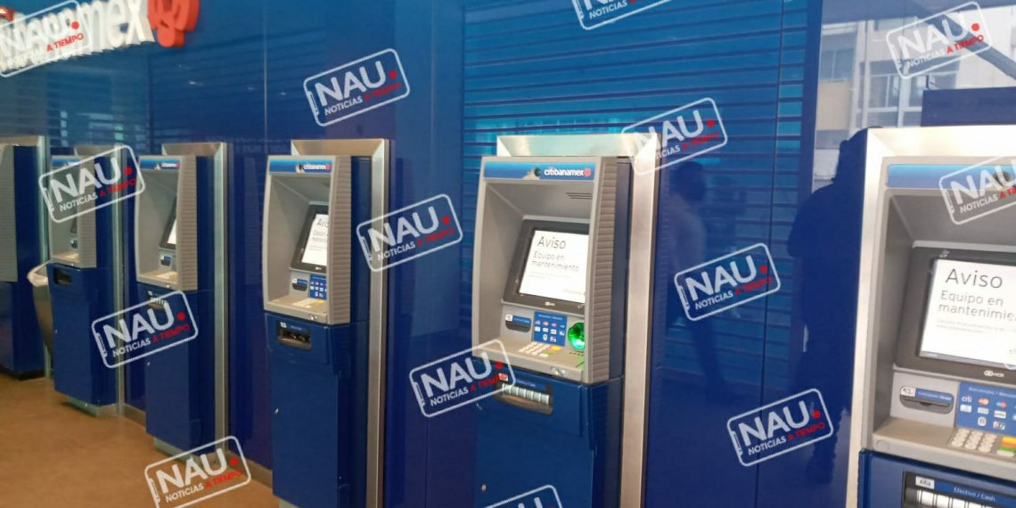 Cajeros automáticos vandalizados en Tuxtla Gutiérrez.