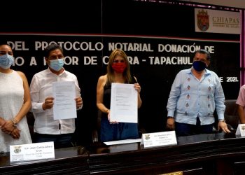AYUNTAMIENTO DE TAPACHULA Y FGE FIRMAN PROTOCOLO NOTARIAL DE DONACIÓN DE PREDIO A FAVOR DE CENTRA