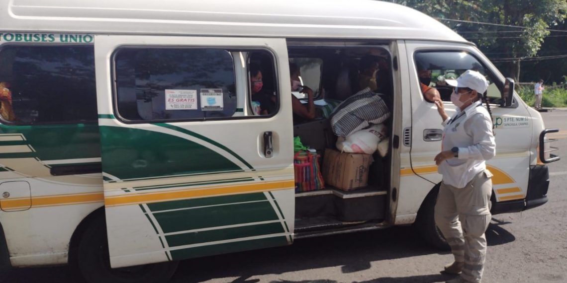 MANTIENEN OPERATIVOS DE VIGILANCIA EN TRANSPORTE PÚBLICO DE TAPACHULA, PARA EVITAR COVID-19
