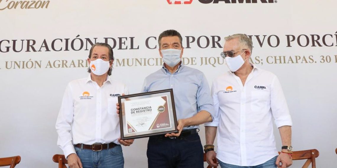 Rutilio Escandón destaca inversión de 120 mdd en el Corporativo Porcícola Camri