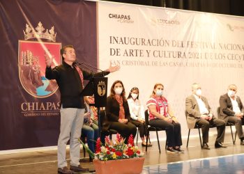 Rutilio Escandón inaugura Festival Nacional de Arte y Cultura Cecyte 2021, en San Cristóbal de Las Casas