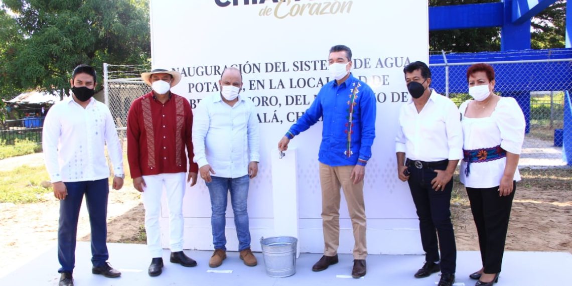 Inaugura Rutilio Escandón ampliación del Sistema de Agua Potable en ejido Cabeza de Toro, en Tonalá