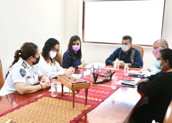 Rutilio Escandón se reúne con el representante de la UNODC en México, Kristian Hölge