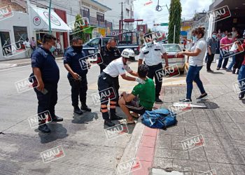 Motociclista lesionado en accidente.