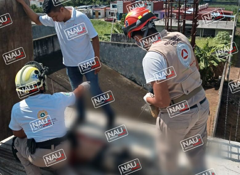 Trabajador de albañilería sufrió descarga eléctrica.