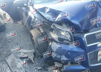 Choque de tres vehículos solo deja daños.