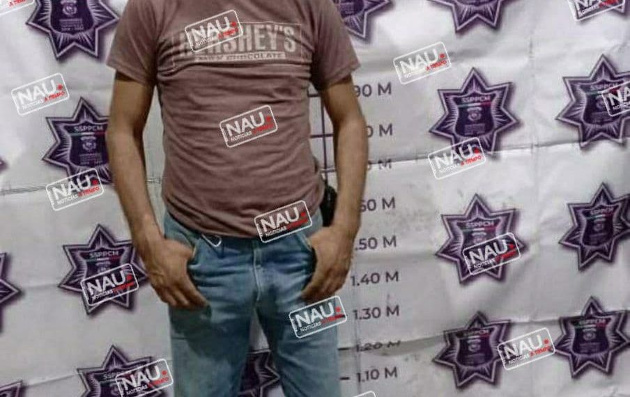 Detienen a sujeto con pistola y un vehículo.