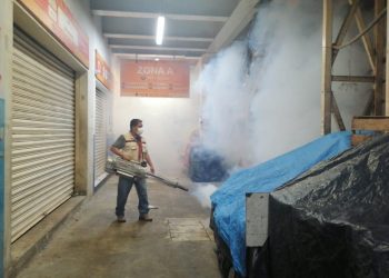 REALIZAN DESCACHARRIZACIÓN NEBULIZACIÓN Y CONTROL LARVARIO EN MERCADO SAN JUAN DE TAPACHULA