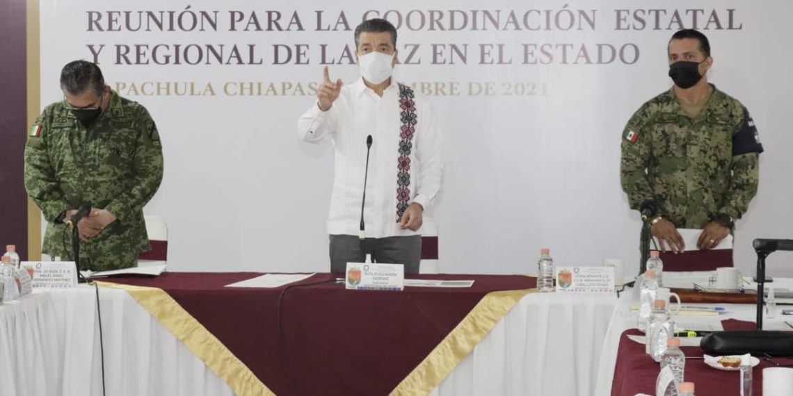 Desde Tapachula, encabeza Rutilio Escandón Mesa de Coordinación Estatal para la Paz y la Seguridad