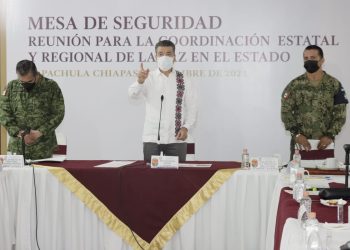 Desde Tapachula, encabeza Rutilio Escandón Mesa de Coordinación Estatal para la Paz y la Seguridad
