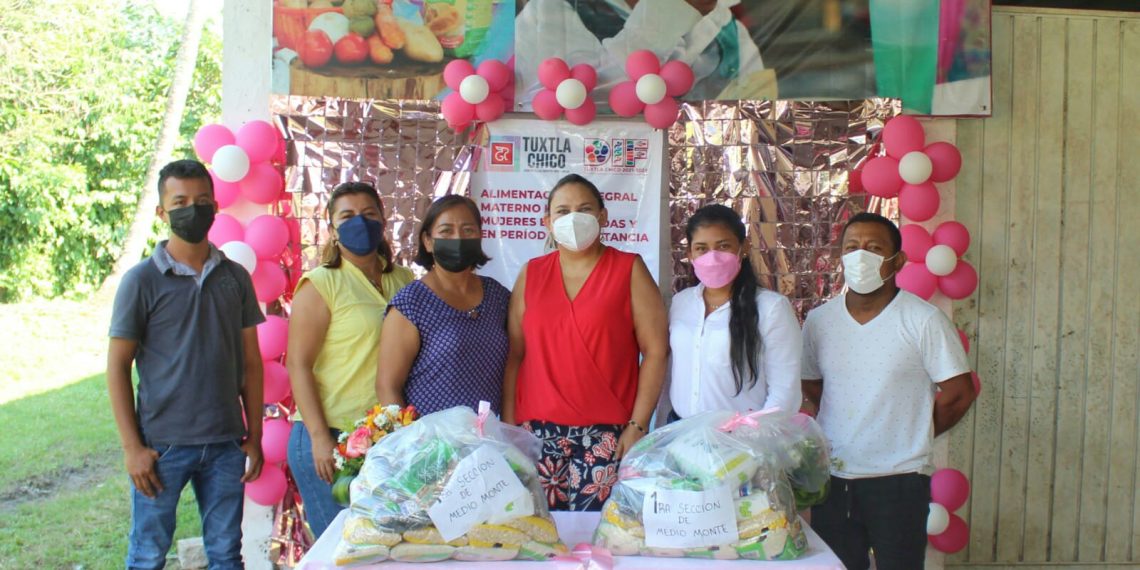Entrega DIF Tuxtla Chico alimentación integral materno infantil a mujeres embarazadas y en periodo de lactancia
