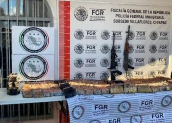 FGR ASEGURA CASI OCHO MIL CARTUCHOS Y DOS ARMAS EN CHIAPAS