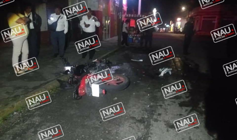 Un motociclista lesionados al derrapar en  Santo Domingo, Unión Juárez.