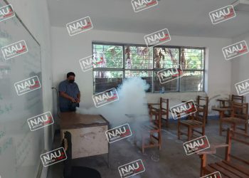 22 escuelas han sanitizado por empresa de radio taxi en Tapachula.